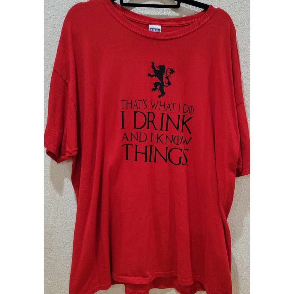 That's What I do I Drink I Know Things Game Of Thrones T-Shirt 3XL Lannister